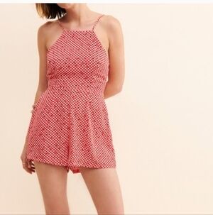 Glamorous Red and White Checkered Dress